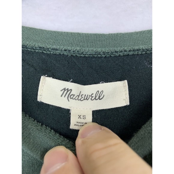 Madewell Womens Double Faced Long Sleeve T Shirt Size XS Green Tunic Minimalist - Picture 2 of 7